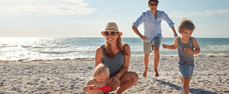 a family enjoying time together at the beach