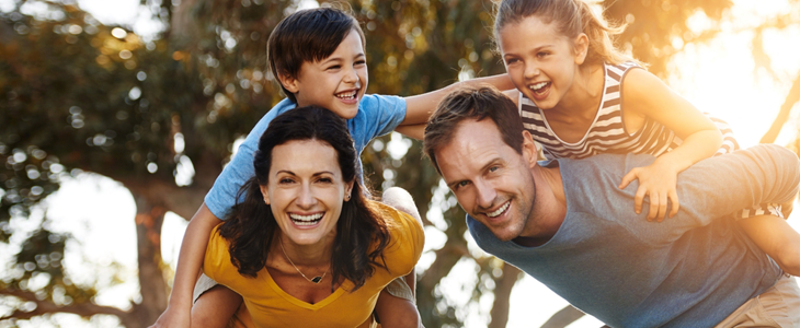 a family at a park together