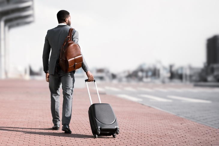 Business man with backpack